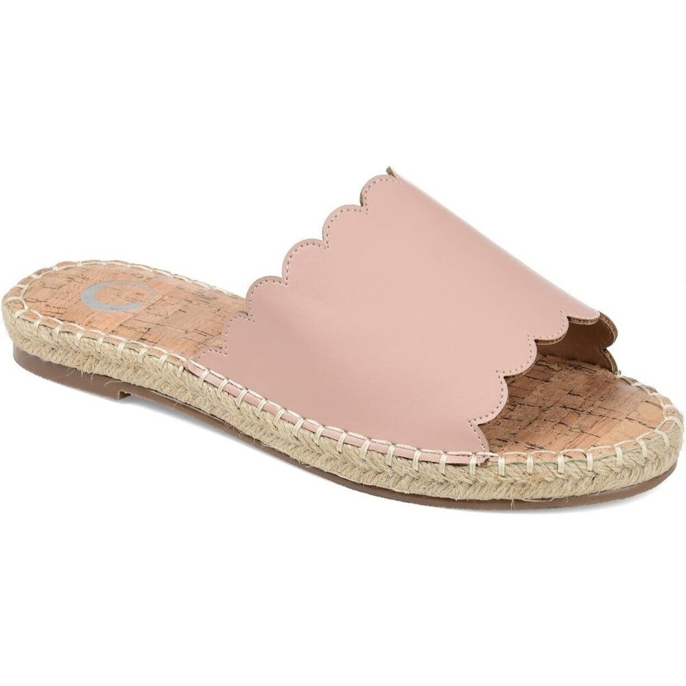 Journee Collection Womens 8.5 M Blush Pink Flat Sandals DISPLAY WD2